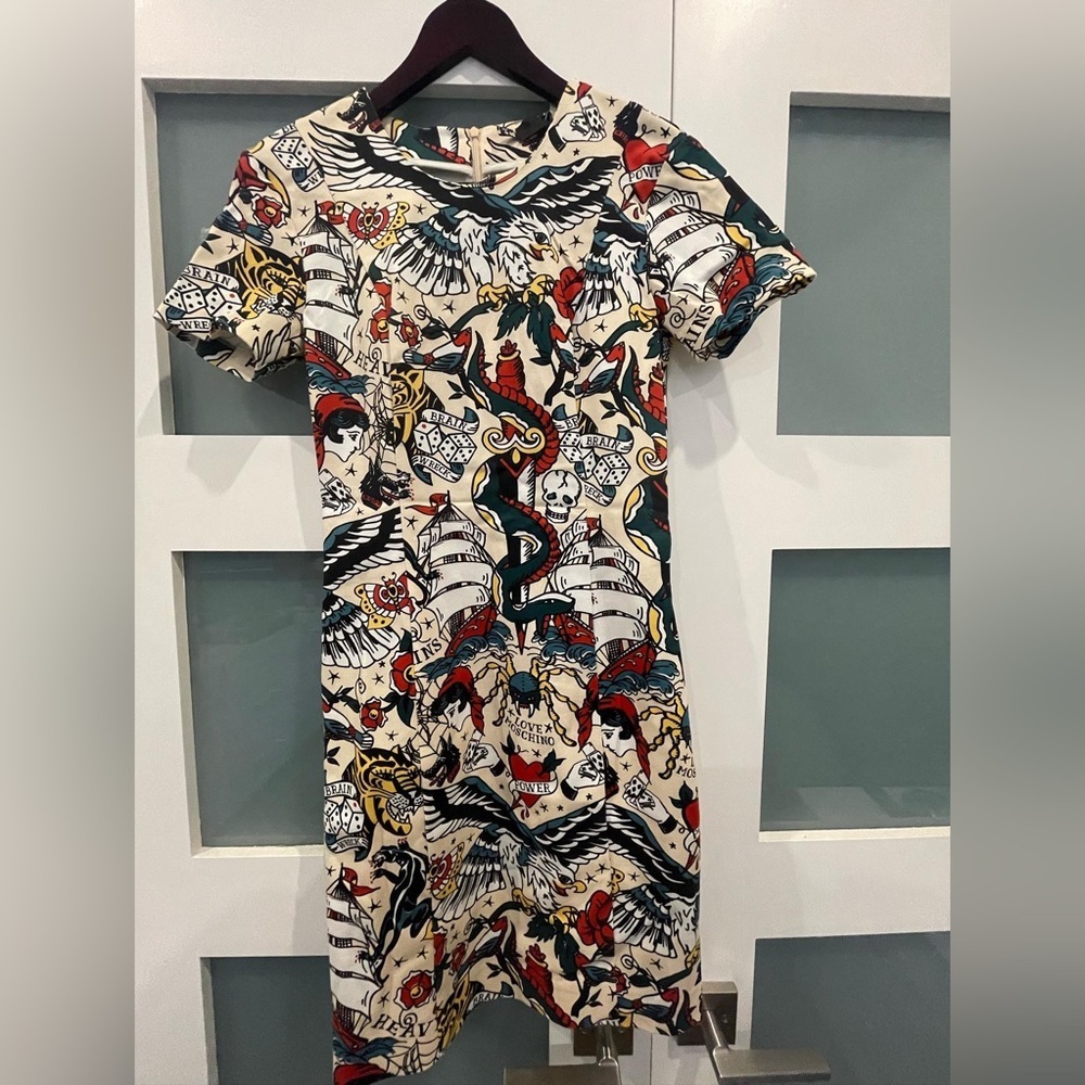 Love Moschino Tattoo Oversized Tshirt Dress